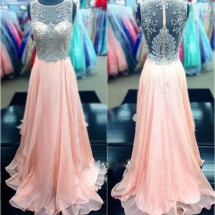 Prom Dresses,pink Chiffon Prom Dresses,prom..