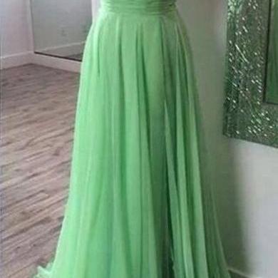 Prom Dresses,scoop Prom Gowns,long Chiffon Prom..