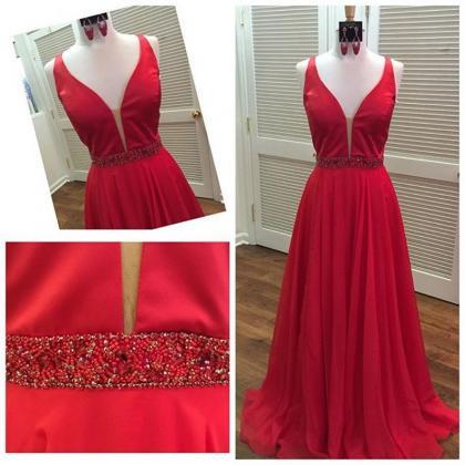 Sexy Elegant Prom Dresses, Real Photos Red Prom..