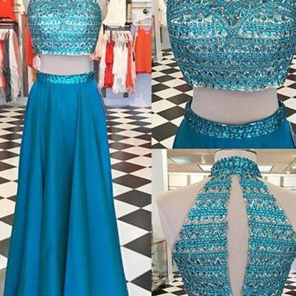 Long Two Pieces Prom Dresses For Teens,handmade..