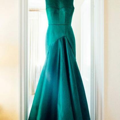 Prom Dress,sexy Prom Dress,mermaid Emerald Satin..
