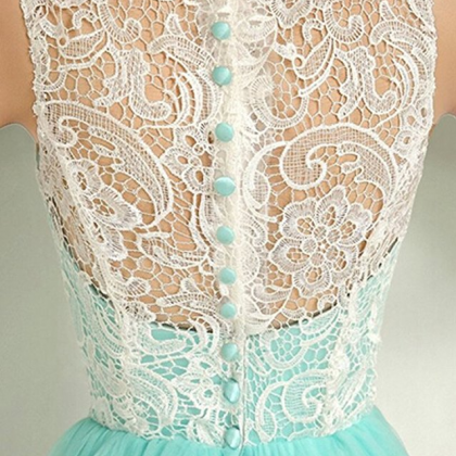 Sleeveless Lace Short Party Dresses Evening Gowns..