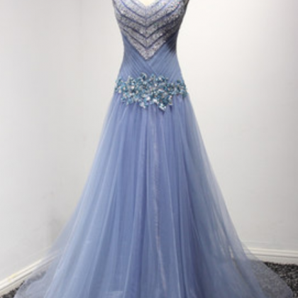 Blue Prom Dresses,a-line Prom Dress,simple Prom..
