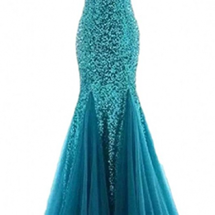 Bride Sparkly Sequins Evening Prom Ball Gown..