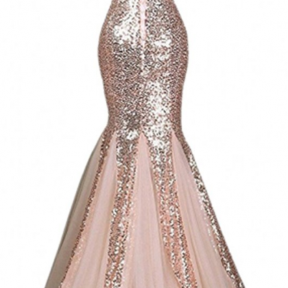 Bride Sparkly Sequins Evening Prom Ball Gown..