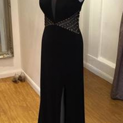 Sexy Mermaid Long Black Prom Dress With Side Slit on Luulla