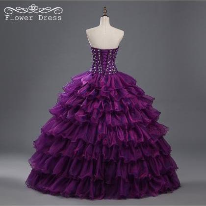 Real Photo 2017 Purple Quinceanera Dresses..