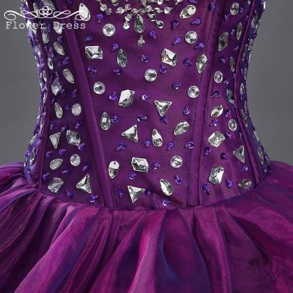 Real Photo 2017 Purple Quinceanera Dresses..