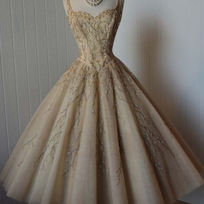Vintage Prom Dress, Grey Prom Dress..
