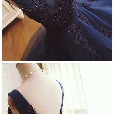  Navy Lace Homecoming Dresses, Tulle Homecoming Dresses, Beading Homecoming Dresses, Cheap Homecoming Dresses, Popular Homecoming Dresses, Homecoming Dress