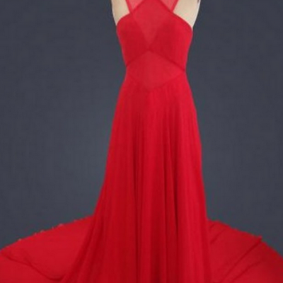 Prom Dresses,Evening Dress,Party Dresses,Prom Dresses,Chiffon Prom Dress,Red Prom Gown,Vintage Prom