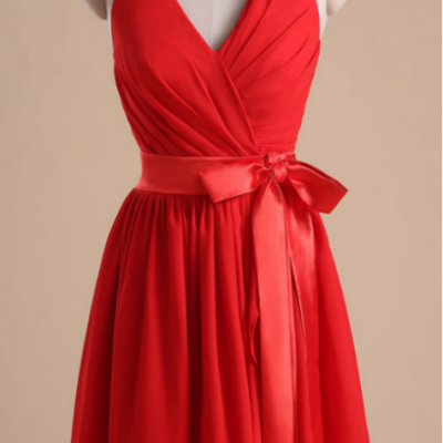 Red cocktail dress, butterfly end, ball gown, bridesmaid dress,