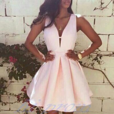 Satin Homecoming Dresses Short Prom Gown Pearl Pink Homecoming Gowns Sweet 16 Dress Elegant Homecoming Dresses Short Evening Dress