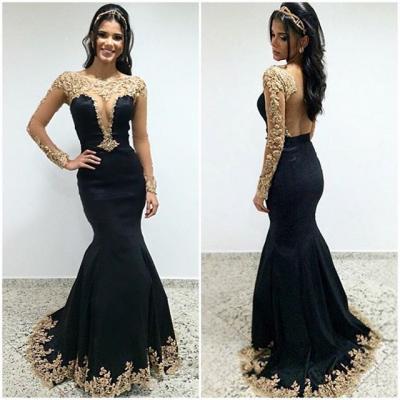 Black Prom Dresses,Lace Prom Dress,Sexy Prom Dress,Lng Sleeves Prom Dresses,Charming Formal Gown,Evening Gowns,Black Party Dress,Prom Gown For Teens