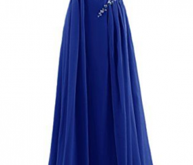 Empire Strapless Chiffon Gown with Sweetheart Neck Royal Blue Plus Size