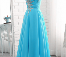 Blue Chiffon Prom Dress main image 0