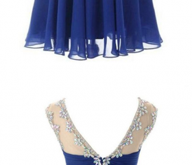Royal Bule Tulle Homecoming Dresses 2016 Short Prom Gowns  PG045