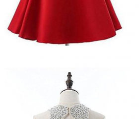 Red Pink A-Line Jewel Floral Print Satin Beading Short Prom Dress OC118 main image 0