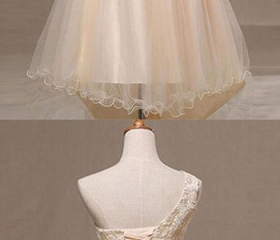 Niulatu The Shoulder A-line Sleeveless Applique Prom Dress with Front HZ1007