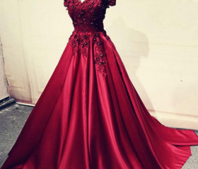 19917 Burgundy Off-Shoulder Lace Dress