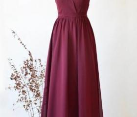14070 Burgundy Lace Strap Dress