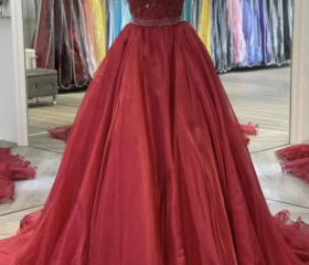 Niulatu A Line Prom Dresses,Lace Long Prom Dresses Formal Beads Evening Dresses HZ0113 main image 0