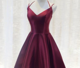 Cute Sweetheart Straps Satin Party Dress main image 0