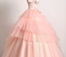 Vintage Champagne Sparkling Sequin Design Romantic Chiffon Evening Dress Prom Dress DP6018