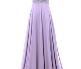 Chiffon Round Neck Sequins Beaded A-line Long Prom Dresses For Teens ...