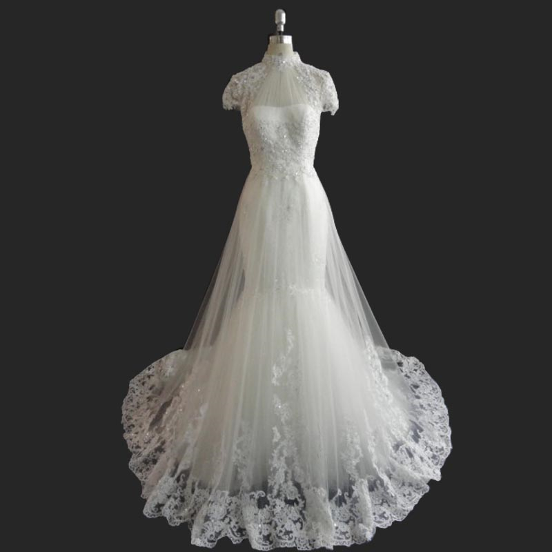 Short Sleeves Wedding Dress,long Wedding Dresses, Wedding Dress,wedding Dress,wedding Gown,bridal Gown,bride Dresses, Mermaid Wedding Dress,high
