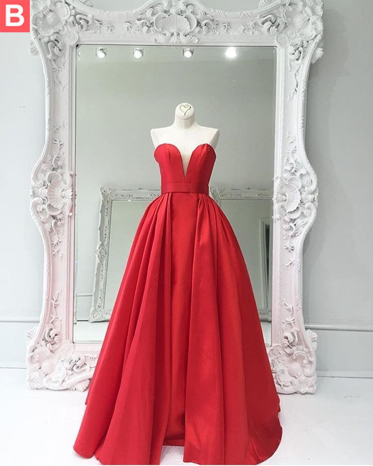 Satin Chiffon Sweetheart Evening Dress Sleeveless Floor-length Zipper Pleated A-line Evening Dress