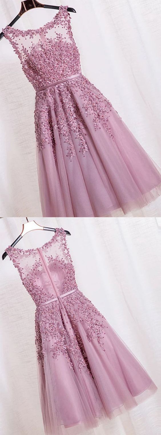 Elegant Prom Dress,appliques Beaded Prom Dress,formal Homecoming Dress,tulle Prom Gown