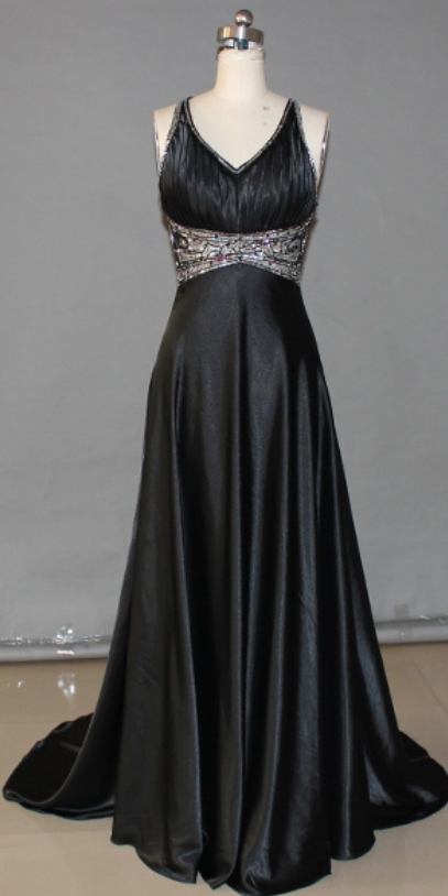 Black Prom Dresses,backless Prom Dress,organza Prom Dress,simple Prom Dresses