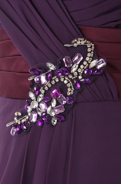 Purple Strapless Ruched Sheath Evening Dress Long Party Gown cc2228