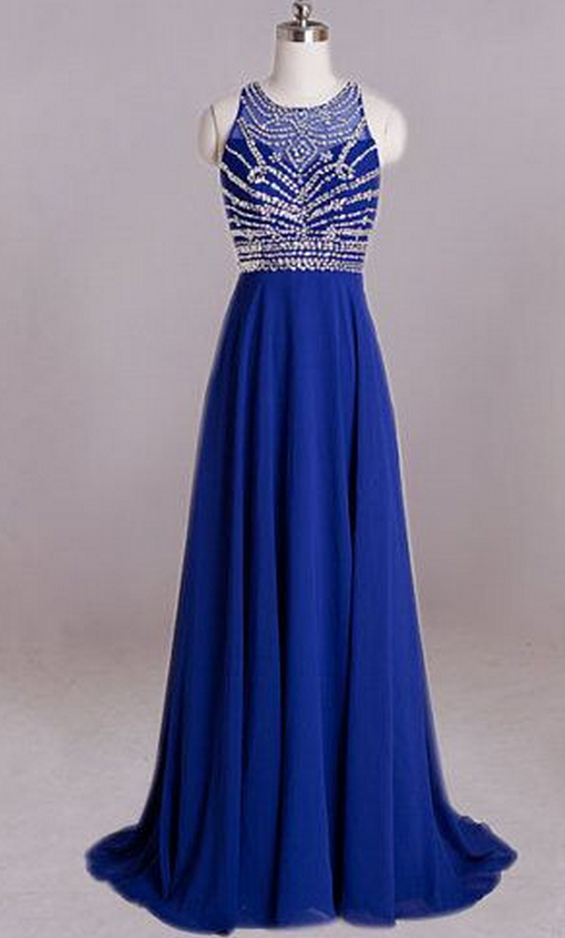Beading And Sequins Prom Dresses, Floor-length Prom Dresses, Sexy Prom Dresses,a-line Prom Dresses,