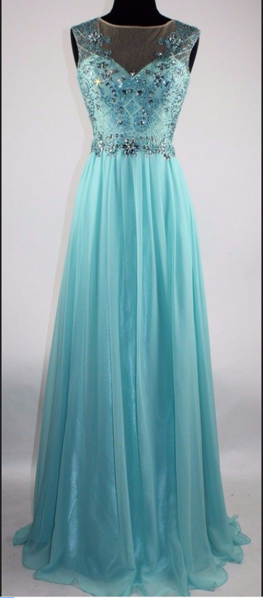 Sexy Prom Dress,blue Prom Dress,open Back Beaded Evening Dress