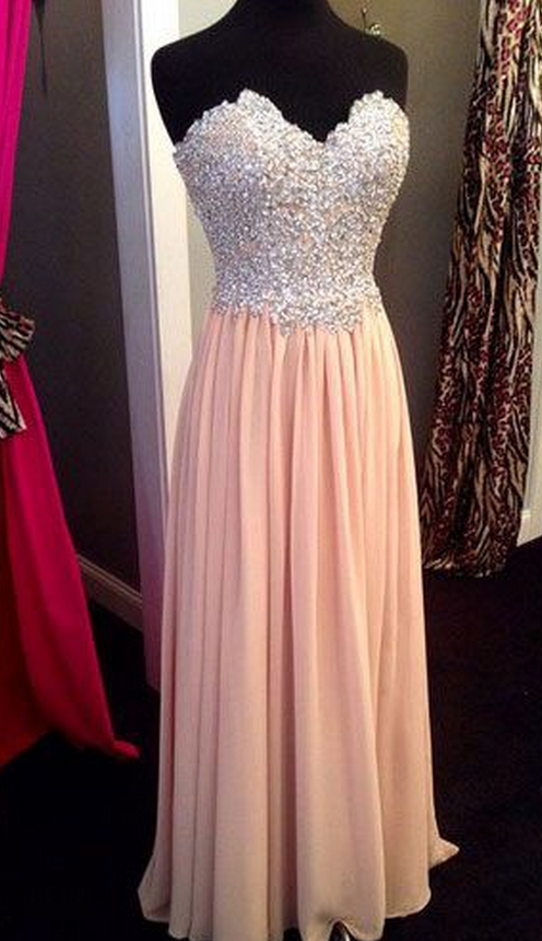 Strapless Prom Dress ,sexy Long Prom Dress, Sleeveless Prom Dress ,high Quality Prom Dress,beautiful Beading Prom Dress