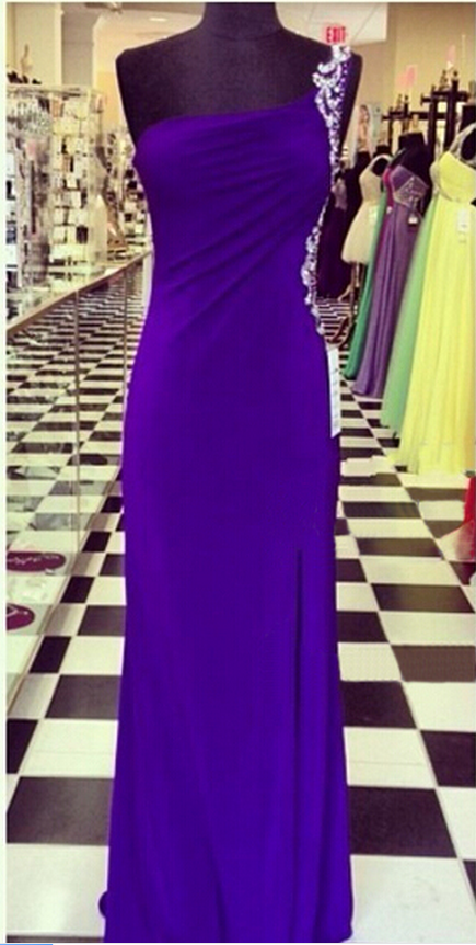 Long Prom Dress, Purple Prom Dress, One Shoulder Prom Dress, Gorgeous Prom Dress, Floor-length Prom Dress, Elegant Prom Dress, Prom Gown