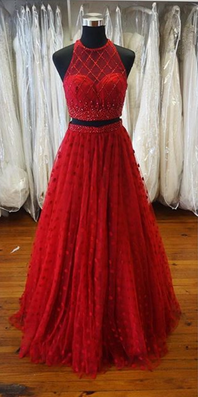 Prom Gown , 2 Piece Prom Dresses