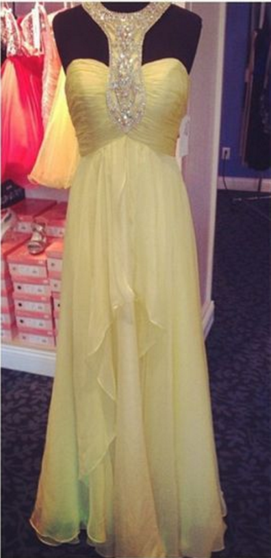 light yellow chiffon dress