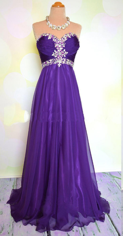 A-line Sleeveless Floor Length Long Formal Occasion Dress Prom Dress With Crystals