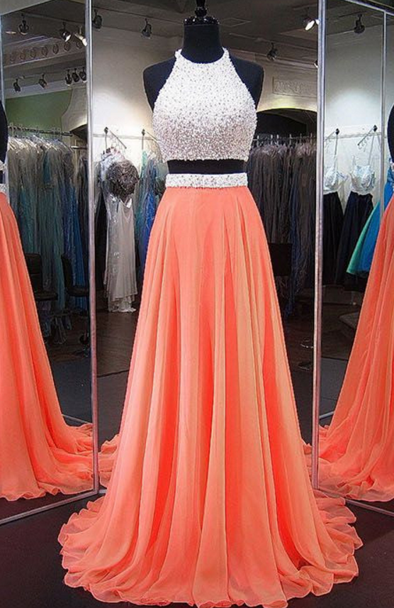 Ruby Outfit Coral 2 Pieces Prom Dress