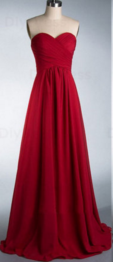 Dark Red Chiffon Formal Occasion Dress Bridesmaid Dress Evening Dresses