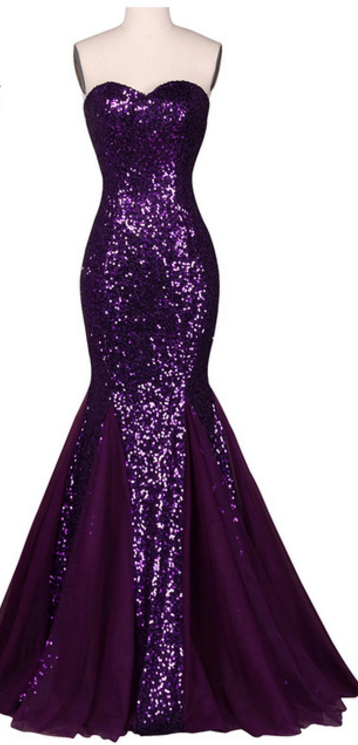 Grace Karin's Long Evening Gown With A Shiny Black Salmon Purple Elegant Formal Dress Mermaid Evening Gown High Quality