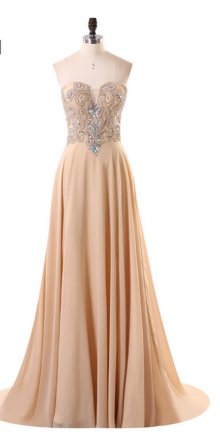 Real Sample Vestido Beauty Chiffon A Line Long Evening Dress Sequined Beading Open Back Floor Length Evening Dresses