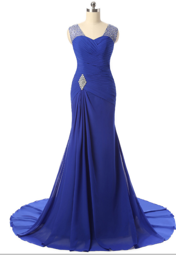 The Royal Blue And Red Black Mermaid Ball Gown With A Lavish Floor-length Party Dress Gown