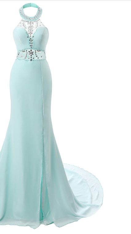 The Mermaid Ball Gown, The Aqua Dress, The Elegant Long Ball Gown, The Evening Dress Was