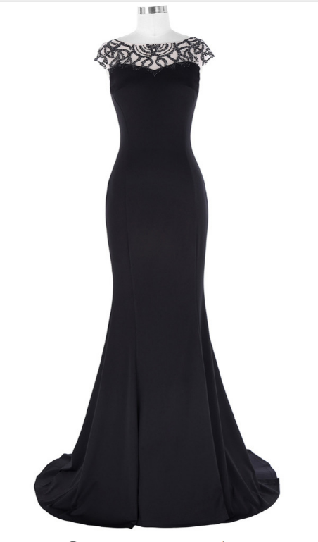 A Long Black Gown With A Beaded Gown And A Mermaid Evening Gown on Luulla