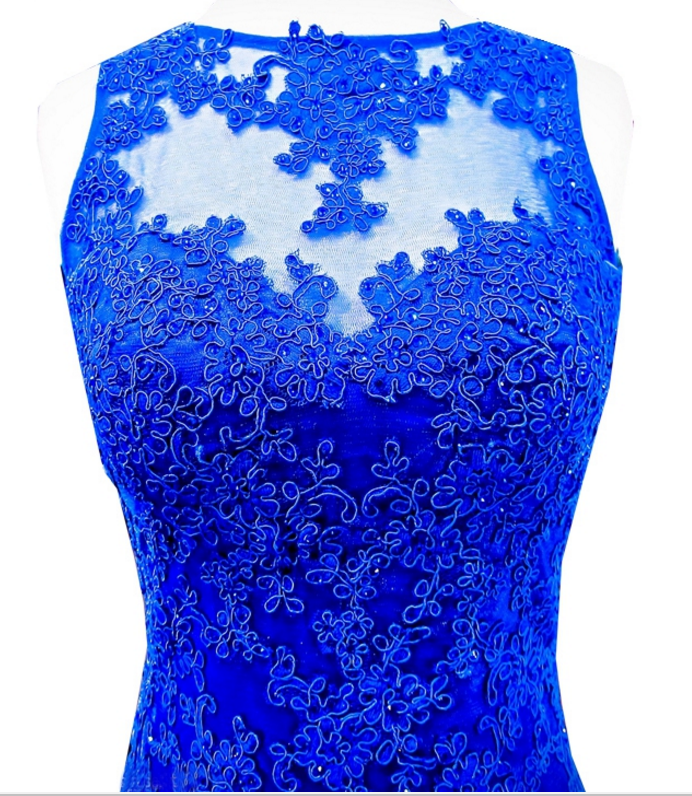The New Mermaid Has A Royal Blue Dress With Lace on Luulla