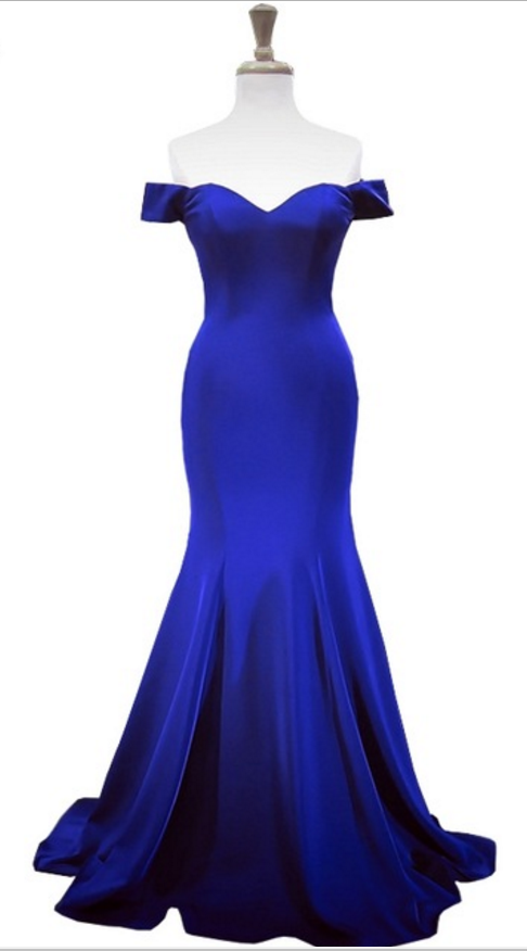 The Gorgeous Mermaid Hat, The Woman's Formal Royal Blue Evening Gown